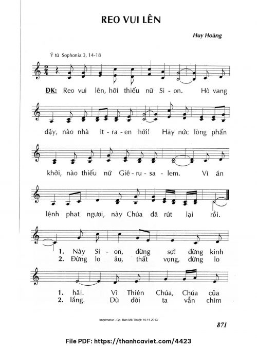 Reo vui lên - Lm. Huy Hoàng - trang 1