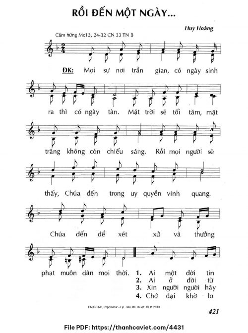 Rồi đến một ngày - Lm. Huy Hoàng - trang 1