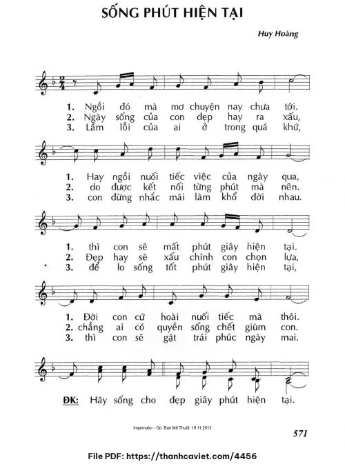 Sống phút hiện tại - Lm. Huy Hoàng - trang 1