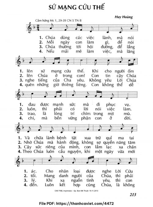 Sứ mạng cứu thế - Lm. Huy Hoàng - trang 1