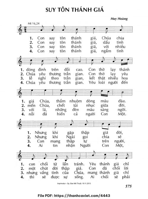 Suy tôn Thánh Giá - Lm. Huy Hoàng - trang 1