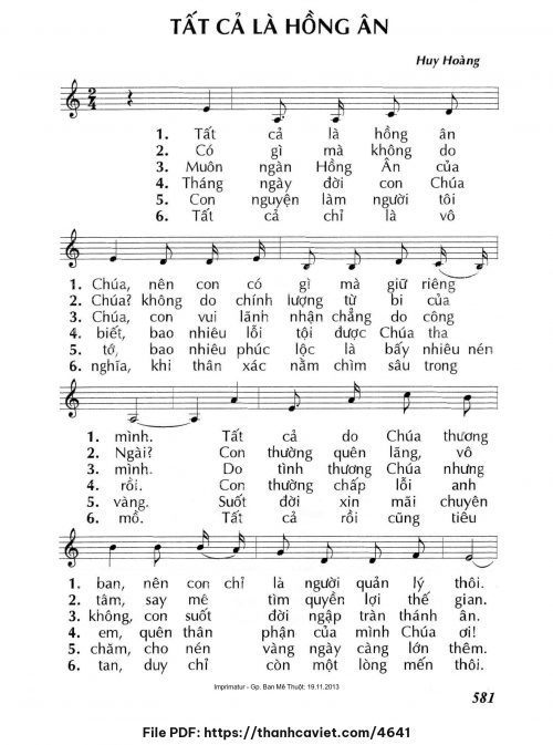 Tất cả là hồng ân - Lm. Huy Hoàng - trang 1