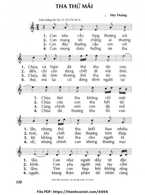 Tha thứ mãi - Lm. Huy Hoàng - trang 1
