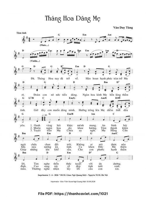 Tháng Hoa dâng Mẹ - Văn Duy Tùng - trang 1