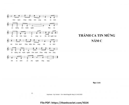 Thánh Ca Tin Mừng năm C - Ngọc Linh - trang 1