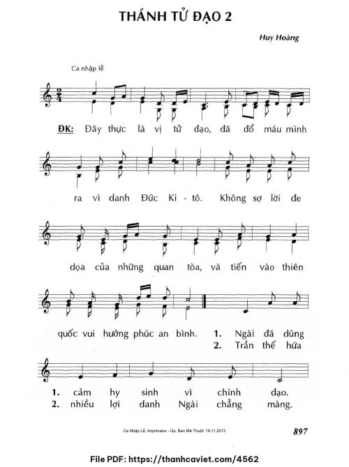 Thánh Tử Đạo 2 - Lm. Huy Hoàng - trang 1