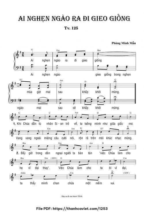 Thánh vịnh 125 – Ai nghẹn ngào ra đi gieo giống - Phùng Minh Mẫn - trang 1
