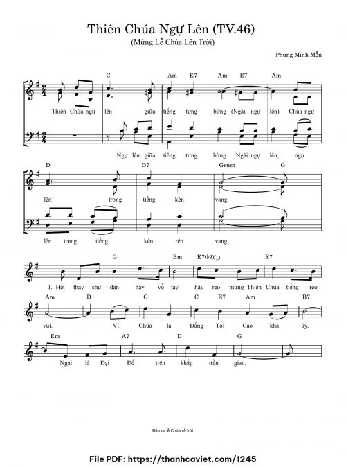 Thánh vịnh 46 – Thiên Chúa ngự lên - Phùng Minh Mẫn - trang 1