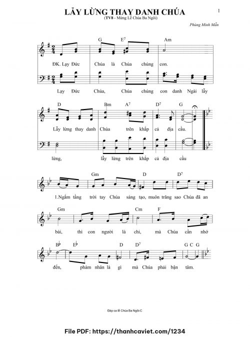Thánh vịnh 8 – Lẫy lừng thay danh Chúa - Phùng Minh Mẫn - trang 1