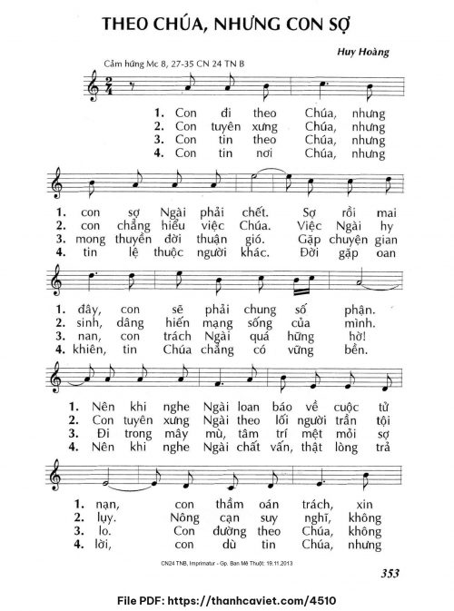 Theo Chúa nhưng con sợ - Lm. Huy Hoàng - trang 1