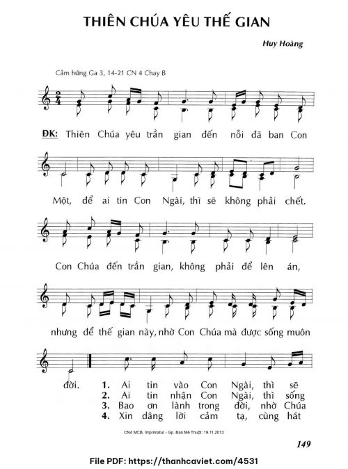 Thiên Chúa yêu thế gian - Lm. Huy Hoàng - trang 1