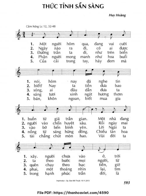 Thức tỉnh sẵn sàng - Lm. Huy Hoàng - trang 1
