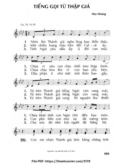 Tiếng gọi từ thập giá - Lm. Huy Hoàng - trang 1