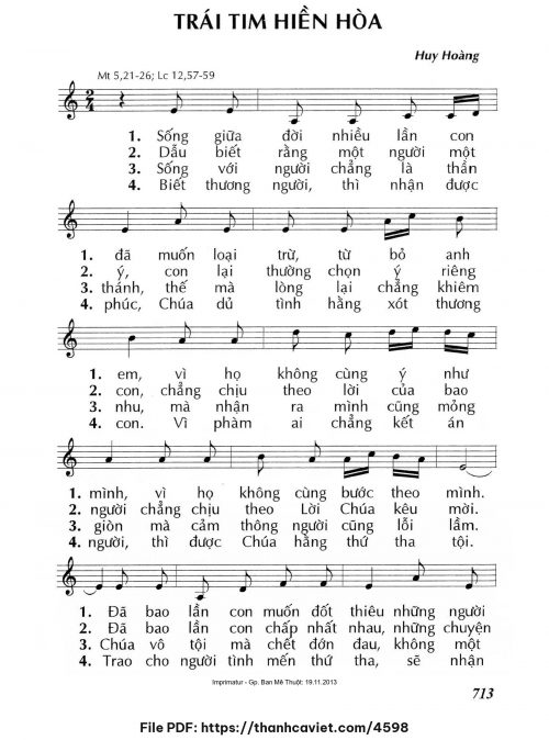 Trái tim hiền hòa - Lm. Huy Hoàng - trang 1