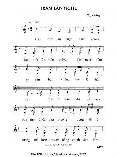 Trăm lần nghe - Lm. Huy Hoàng - trang 1