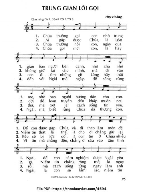 Trung gian lời gọi - Lm. Huy Hoàng - trang 1