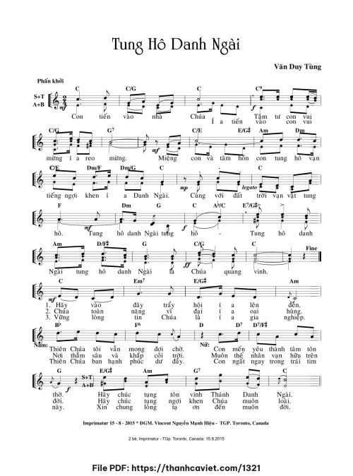 Tung hô danh Ngài - Văn Duy Tùng - trang 1