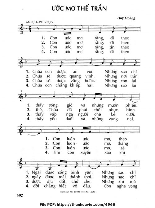 Ước mơ thế trần - Lm. Huy Hoàng - trang 1