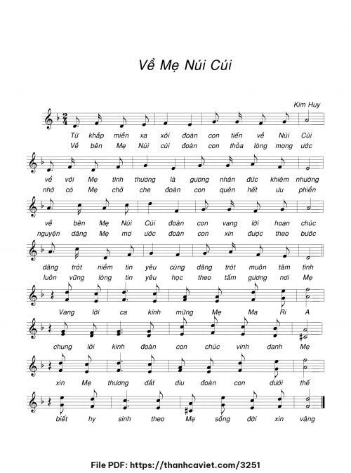 Về Mẹ Núi Cúi - Kim Huy - trang 1
