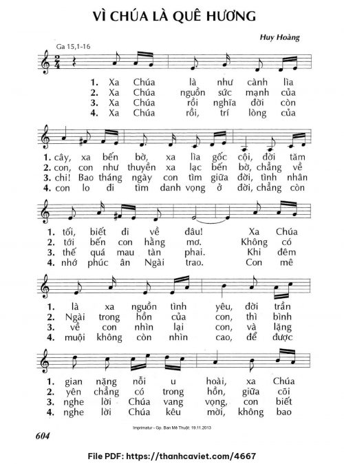 Vì Chúa là quê hương - Lm. Huy Hoàng - trang 1
