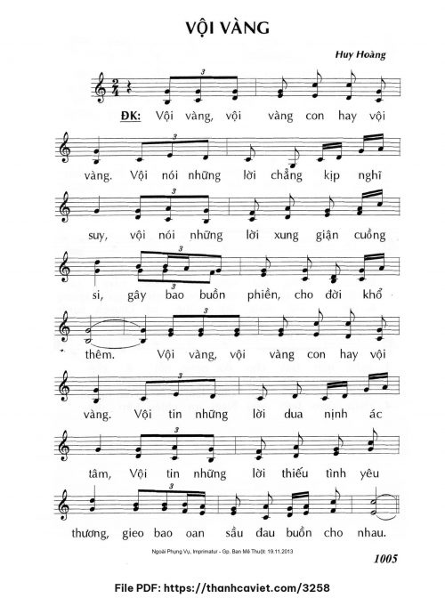 Vội vàng - Lm. Huy Hoàng - trang 1