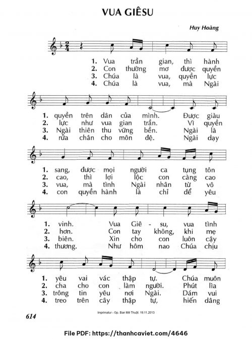 Vua Giêsu - Lm. Huy Hoàng - trang 1