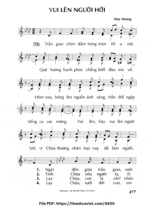 Vui lên người hỡi - Lm. Huy Hoàng - trang 1