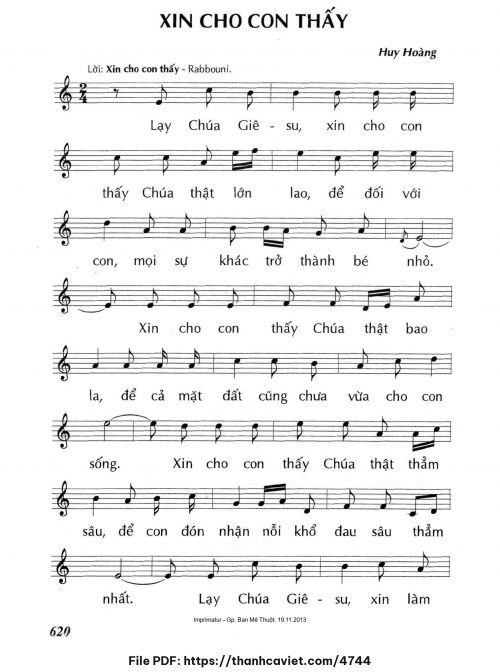 Xin cho con thấy - Lm. Huy Hoàng - trang 1