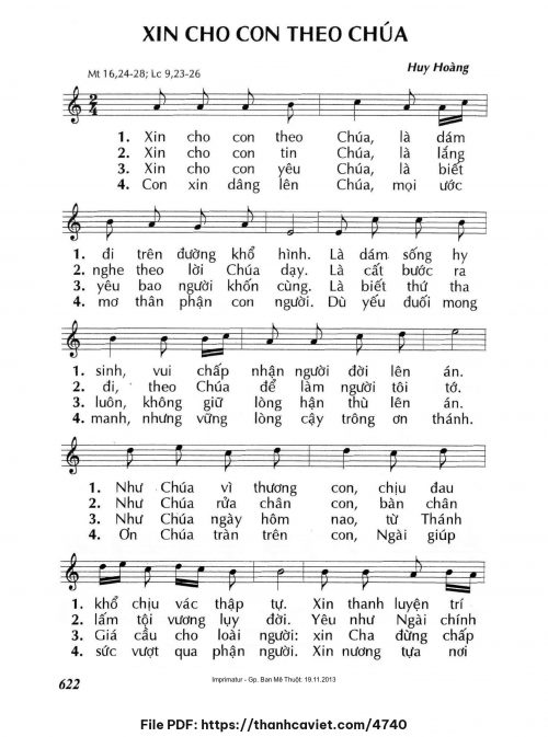 Xin cho con theo Chúa - Lm. Huy Hoàng - trang 1