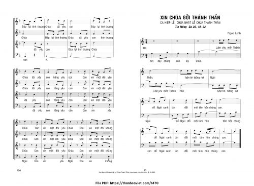 Xin Chúa gởi Thánh Thần - Ngọc Linh - trang 1