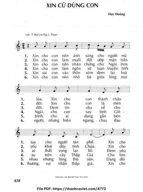 Xin cứ dùng con - Lm. Huy Hoàng - trang 1