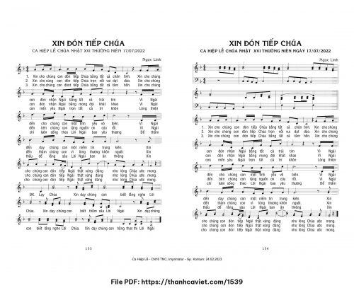 Xin đón tiếp Chúa [Hợp Xướng] - Ngọc Linh - trang 1