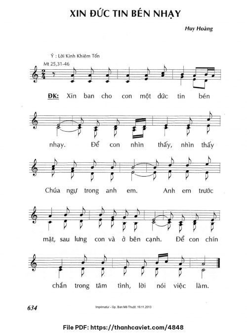 Xin đức tin bén nhạy - Lm. Huy Hoàng - trang 1