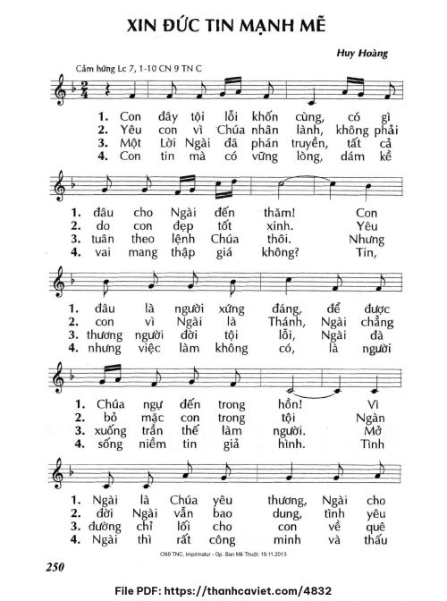 Xin Đức Tin mạnh mẽ - Lm. Huy Hoàng - trang 1