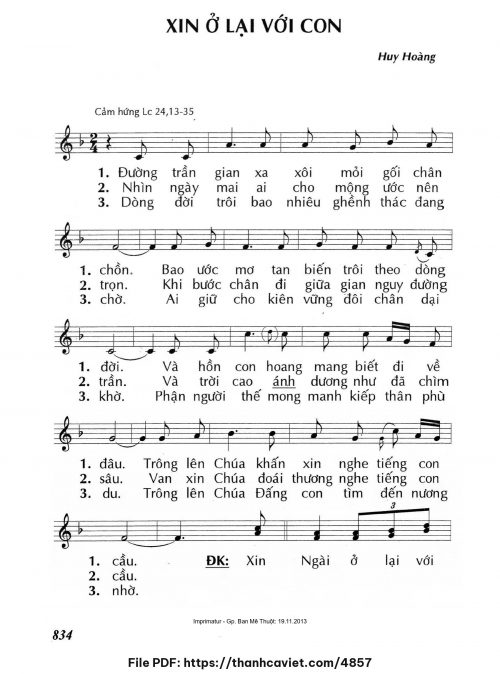 Xin ở lại với con - Lm. Huy Hoàng - trang 1