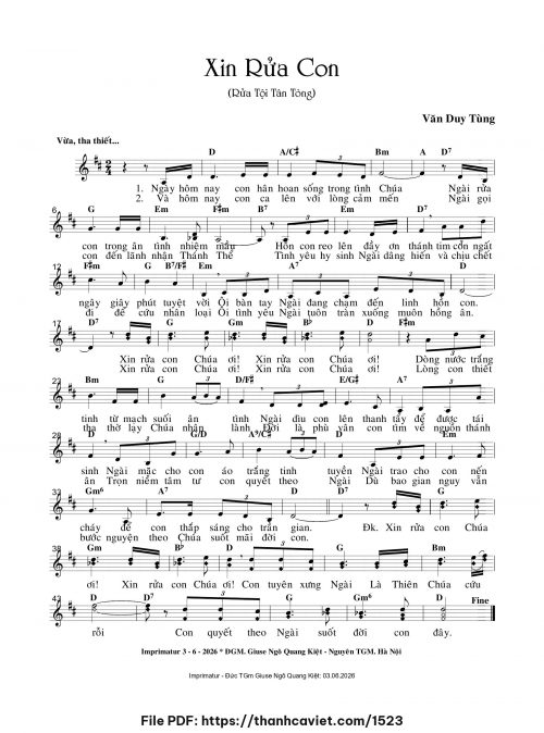Xin rửa con - Văn Duy Tùng - trang 1