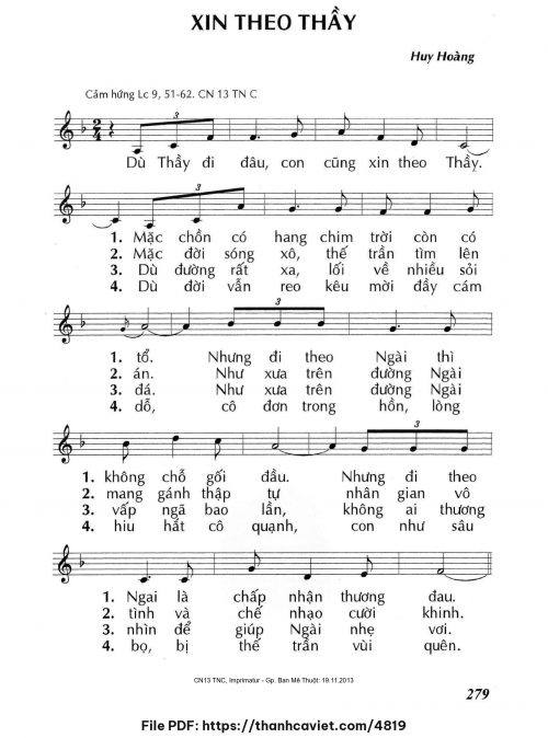 Xin theo Thầy - Lm. Huy Hoàng - trang 1