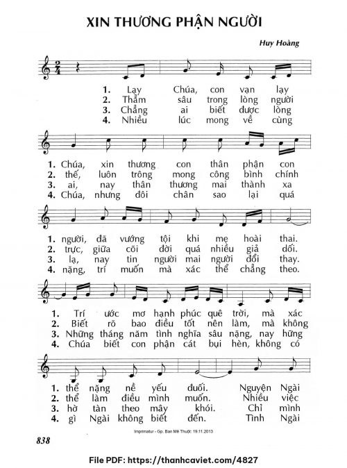 Xin thương phận người - Lm. Huy Hoàng - trang 1