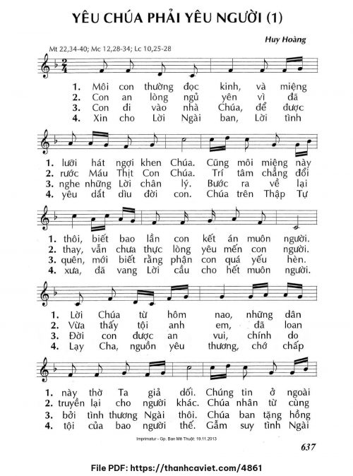 Yêu Chúa phải yêu người 1 - Lm. Huy Hoàng - trang 1