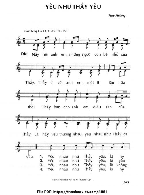 Yêu như Thầy yêu - Lm. Huy Hoàng - trang 1