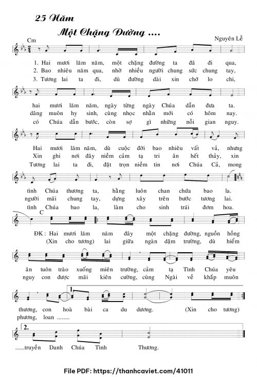 25 năm, một chặng đường - Lm. Nguyên Lễ - trang 1