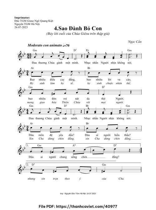 4- Sao đành bỏ con - Ngọc Cẩn - trang 1