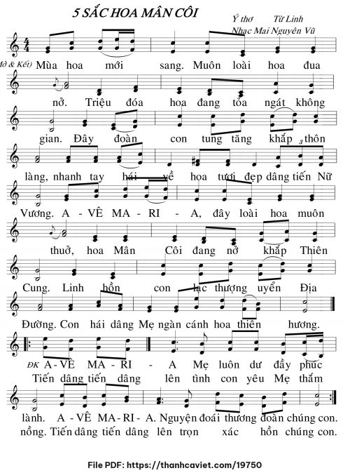 5 sắc hoa Mân Côi - Mai Nguyên Vũ - Thơ: Từ Linh - trang 1