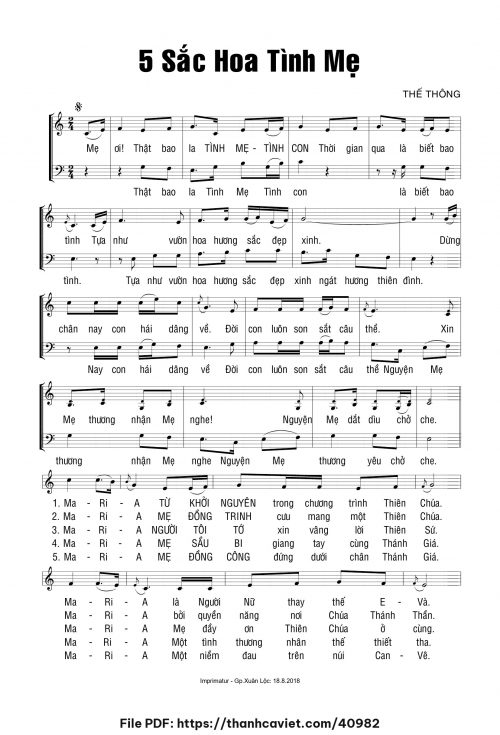 5 sắc hoa tình Mẹ - Thế Thông - trang 1