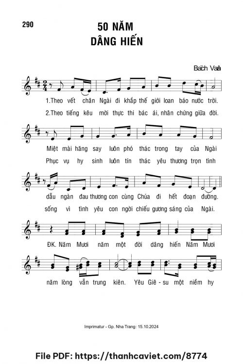50 năm dâng hiến - Lm. Bạch Vân - trang 1