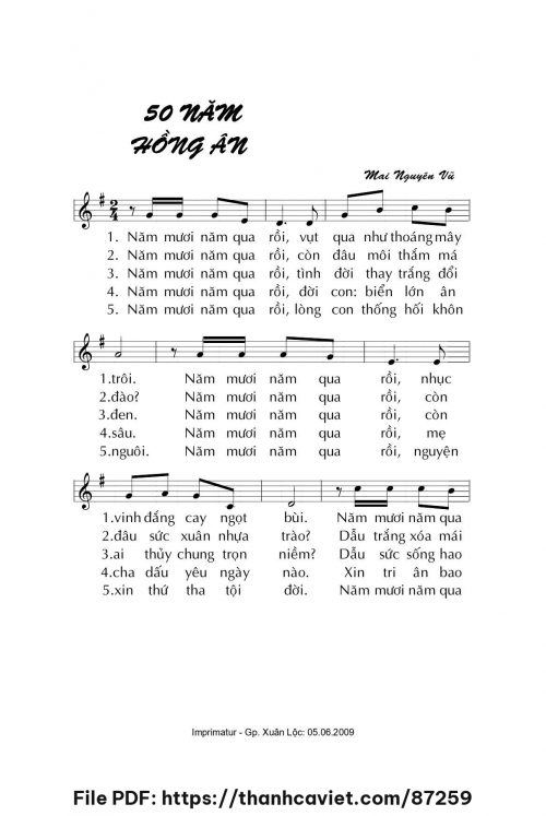 50 năm hồng ân - Mai Nguyên Vũ - trang 1