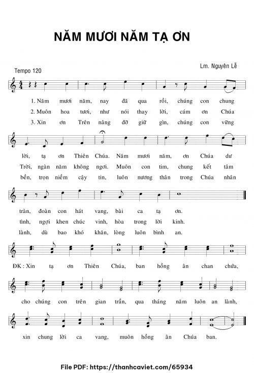50 năm tạ ơn - Lm. Nguyên Lễ - trang 1