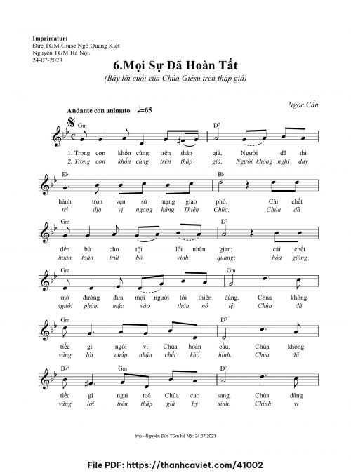 6- Mọi sự đã hoàn tất - Ngọc Cẩn - trang 1