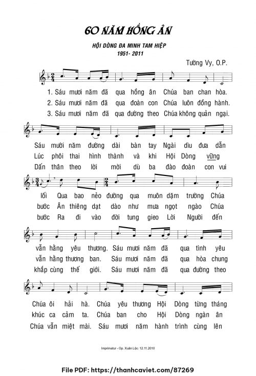 60 năm hồng ân - Sr. Tường Vy, OP - trang 1