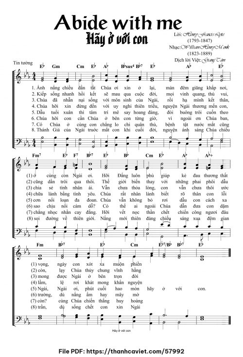 Abide with me - Lm. Giang Tâm (Nhạc Ngoại, lời Việt) - trang 1